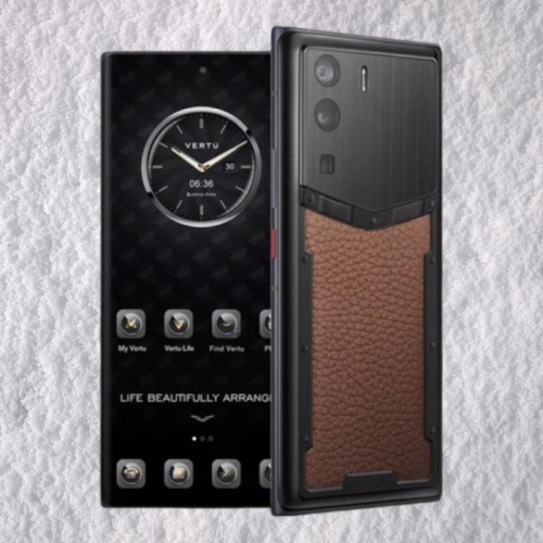 VERTU METAVERTU CALF LEATHER CARAMEL BROWN 5G WEB3 PHONE